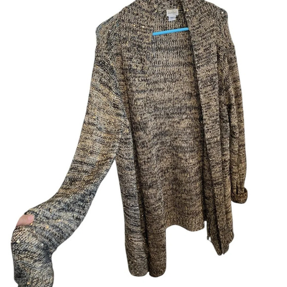 Vintage jaclyn smith plus size black Gold Sequin cardigan Fall Holiday Christmas - Picture 5 of 7